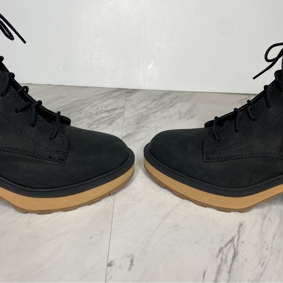 New! Sorel Hi Line Black Nubuck Lace Up Heeled Bootie 7 - Picture 10 of 16